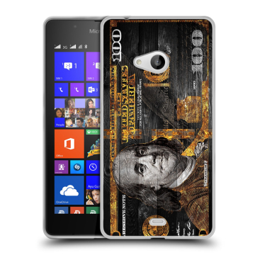Силиконовый чехол на Microsoft Lumia 540 с принтом Доллар деньги