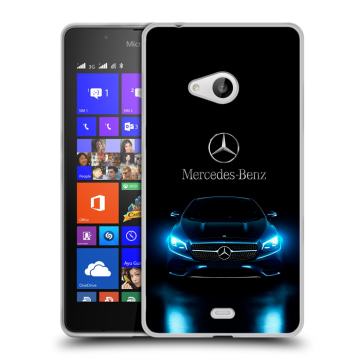 Силиконовый чехол на Microsoft Lumia 540 с принтом Mercedes Мерседес