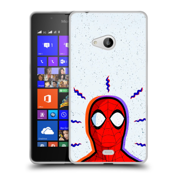 Силиконовый чехол на Microsoft Lumia 540 с принтом Spiderman Человек паук Силиконовый чехол на Microsoft Lumia 540 с принтом Spiderman Человек паук