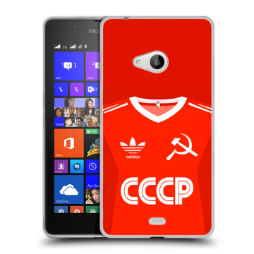 Силиконовый чехол на Microsoft Lumia 540 с принтом Флаг Герб СССР Силиконовый чехол на Microsoft Lumia 540 с принтом Флаг Герб СССР