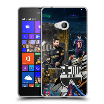 Силиконовый чехол на Microsoft Lumia 540 с принтом Messi Barcelona