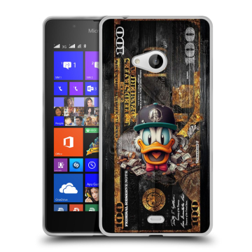 Силиконовый чехол на Microsoft Lumia 540 с принтом Дональд Дак Доллар