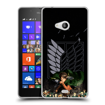 Силиконовый чехол на Microsoft Lumia 540 с принтом Атака титанов