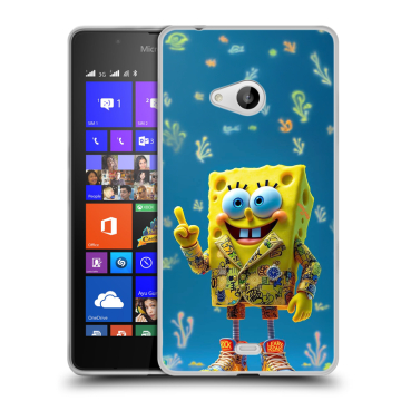 Силиконовый чехол на Microsoft Lumia 540 с принтом Спанч боб Спанчбоб