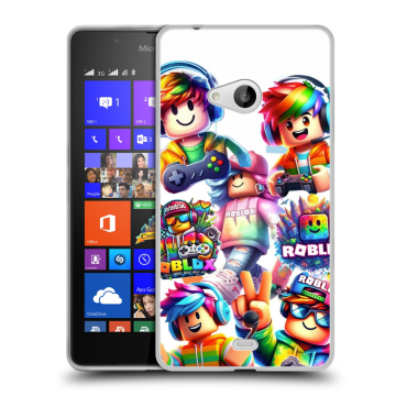 Силиконовый чехол на Microsoft Lumia 540 с принтом Roblox Роблокс
