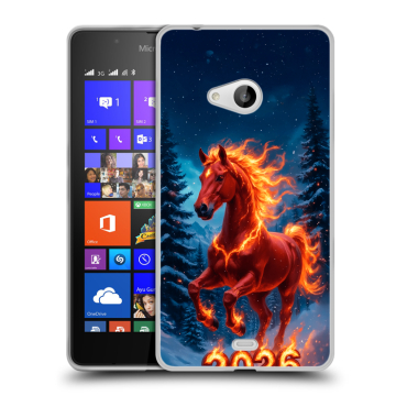Силиконовый чехол на Microsoft Lumia 540 с принтом Новый год коня Силиконовый чехол на Microsoft Lumia 540 с принтом Новый год коня