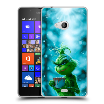 Силиконовый чехол на Microsoft Lumia 540 с принтом Новый год гринч Силиконовый чехол на Microsoft Lumia 540 с принтом Новый год гринч