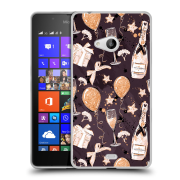 Силиконовый чехол на Microsoft Lumia 540 с принтом Новый год Силиконовый чехол на Microsoft Lumia 540 с принтом Новый год
