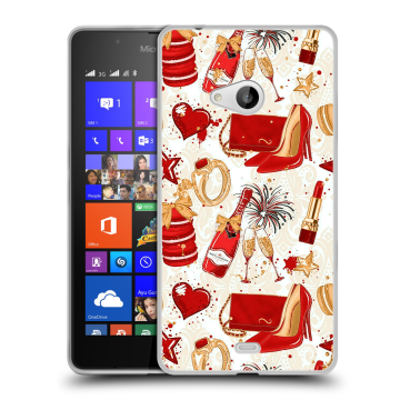 Силиконовый чехол на Microsoft Lumia 540 с принтом Новый год Силиконовый чехол на Microsoft Lumia 540 с принтом Новый год