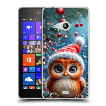 Силиконовый чехол на Microsoft Lumia 540 с принтом Новый год