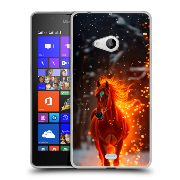 Силиконовый чехол на Microsoft Lumia 540 с принтом Новый год