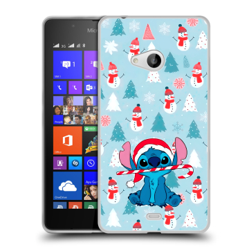 Силиконовый чехол на Microsoft Lumia 540 с принтом Стич Новый год