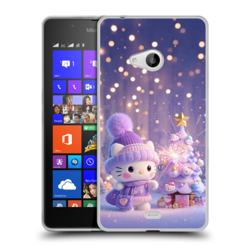 Силиконовый чехол на Microsoft Lumia 540 с принтом Новый год