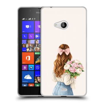 Силиконовый чехол на Microsoft Lumia 540 с принтом женский