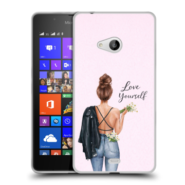 Силиконовый чехол на Microsoft Lumia 540 с принтом женский