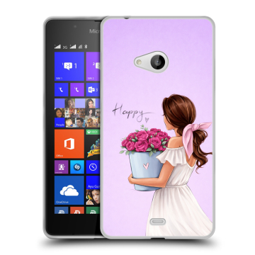 Силиконовый чехол на Microsoft Lumia 540 с принтом женский