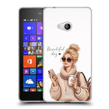 Силиконовый чехол на Microsoft Lumia 540 с принтом женский