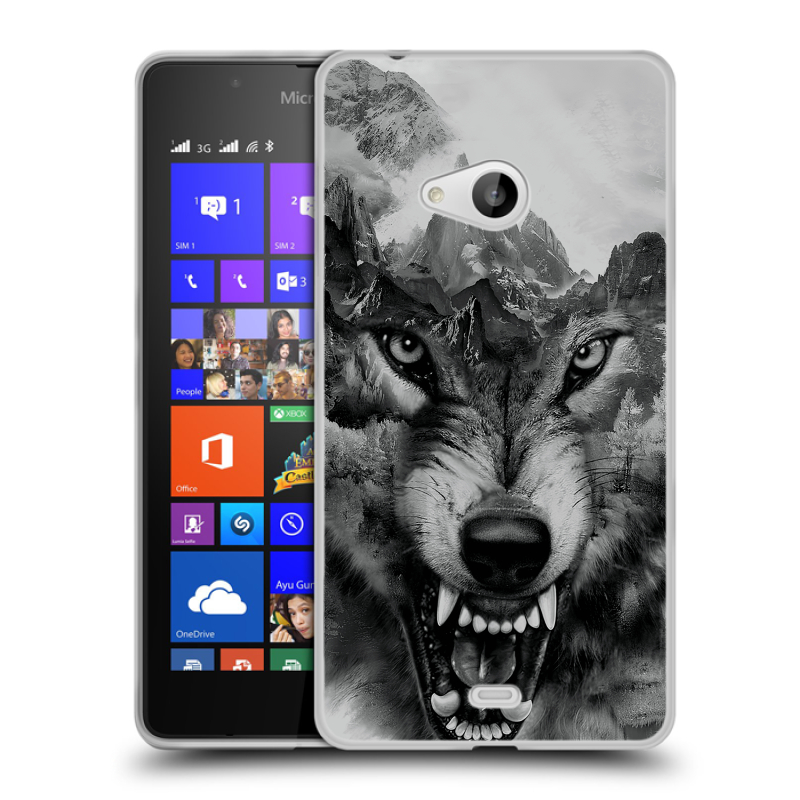 Силиконовый чехол на Microsoft Lumia 540 с принтом Волк Силиконовый чехол на Microsoft Lumia 540 с принтом Волк
