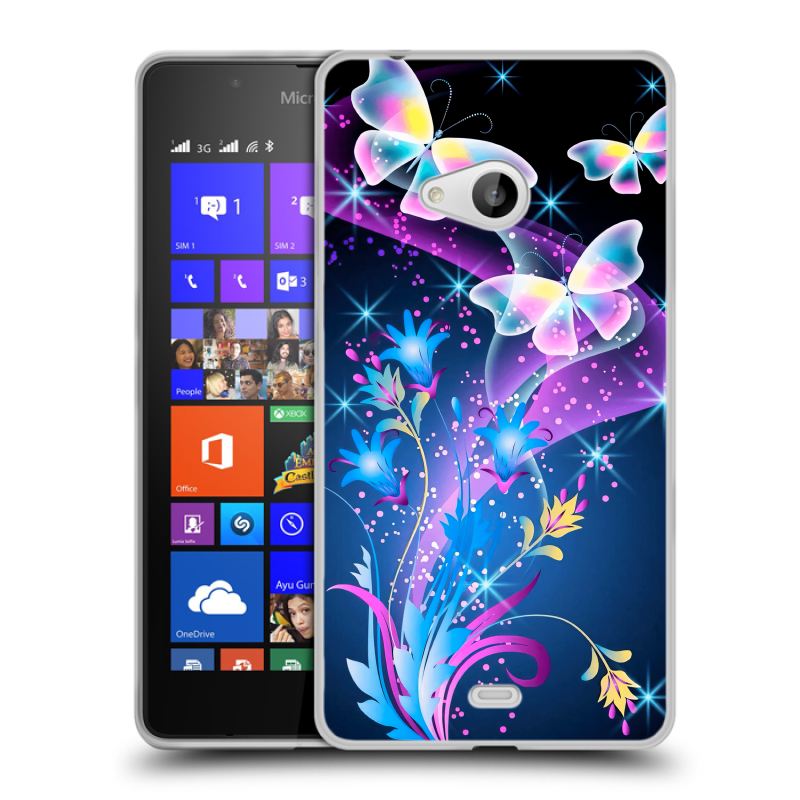Пластиковый чехол на Microsoft Lumia 540 с принтом Бабочки Пластиковый чехол на Microsoft Lumia 540 с принтом Бабочки