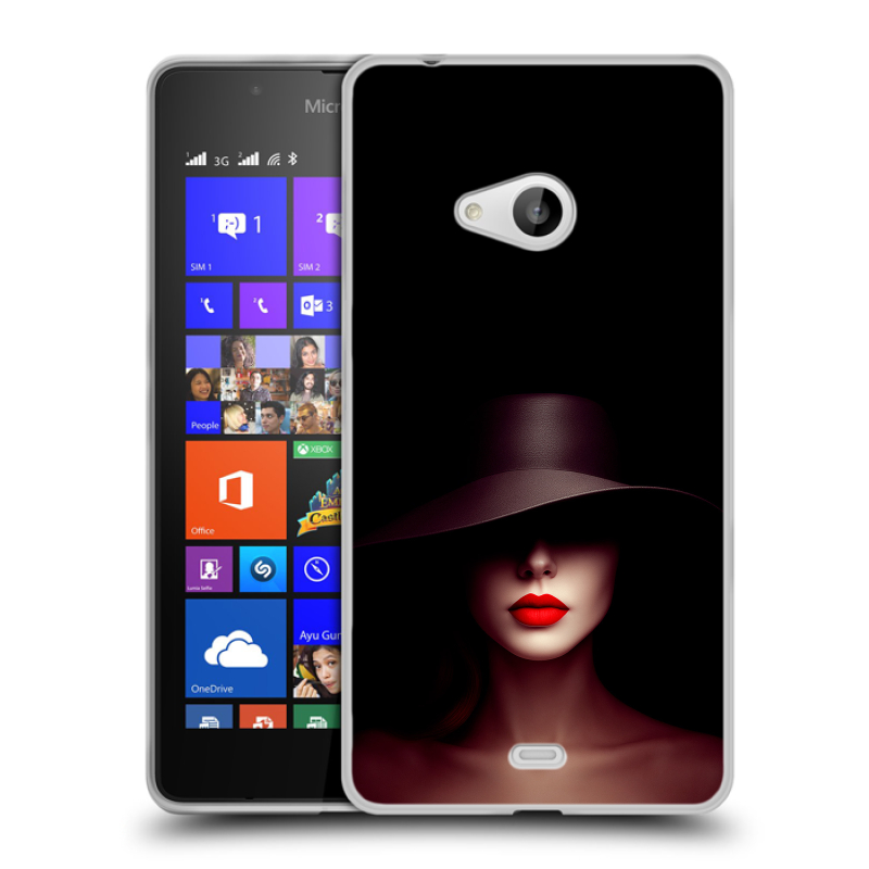 Пластиковый чехол на Microsoft Lumia 540 с принтом Девушка в шляпе Пластиковый чехол на Microsoft Lumia 540 с принтом Девушка в шляпе