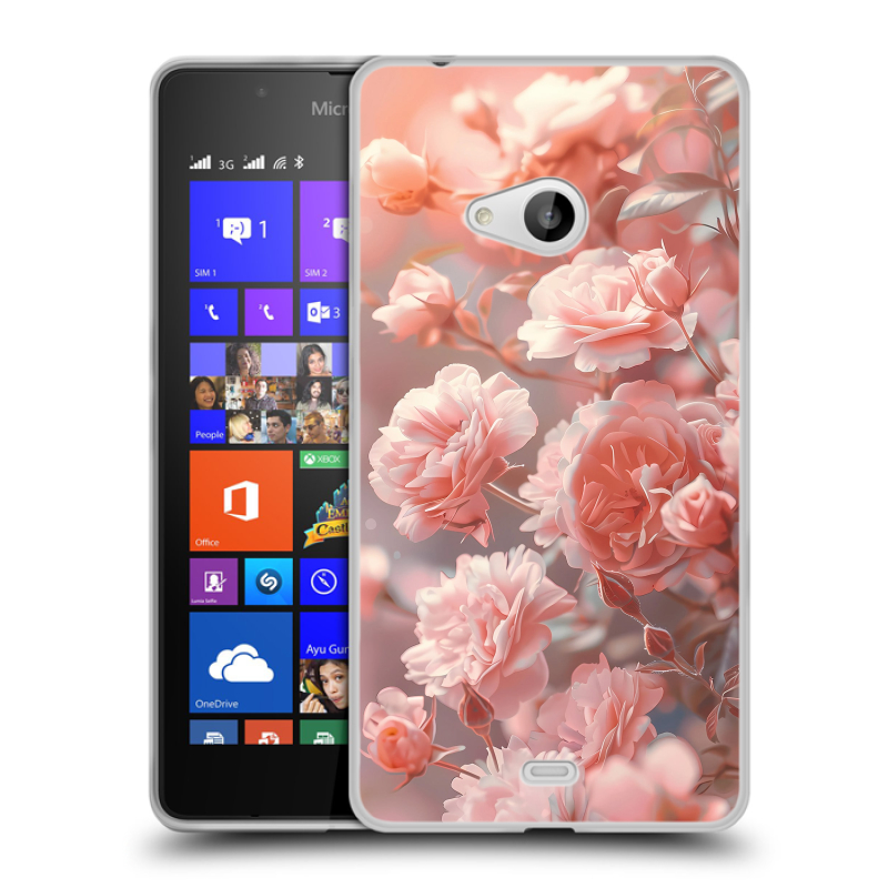 Пластиковый чехол на Microsoft Lumia 540 с принтом Розовые розы Пластиковый чехол на Microsoft Lumia 540 с принтом Розовые розы