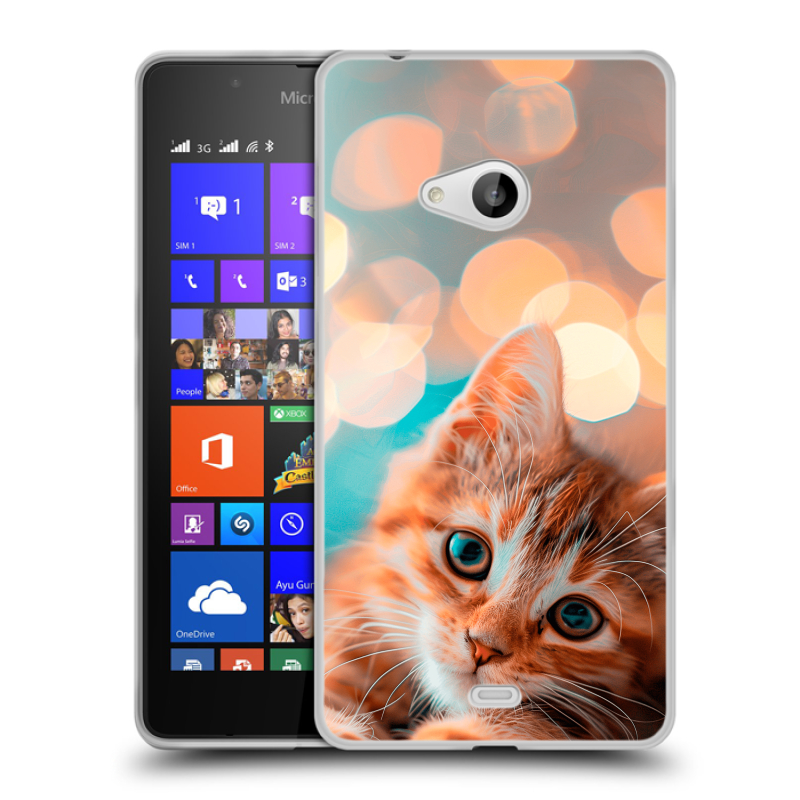 Силиконовый чехол на Microsoft Lumia 540 с принтом котик Силиконовый чехол на Microsoft Lumia 540 с принтом котик