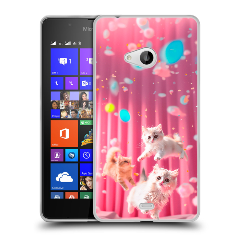 Силиконовый чехол на Microsoft Lumia 540 с принтом милые котики Силиконовый чехол на Microsoft Lumia 540 с принтом милые котики