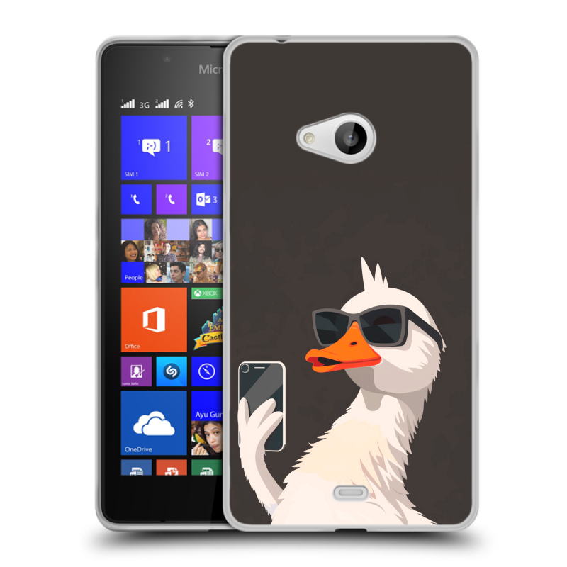 Пластиковый чехол на Microsoft Lumia 540 с принтом утка в очках Пластиковый чехол на Microsoft Lumia 540 с принтом утка в очках