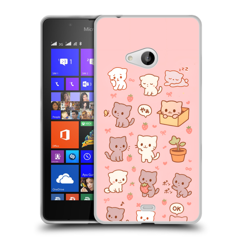 Силиконовый чехол на Microsoft Lumia 540 с принтом Hello Kitty Хелоу Кити Силиконовый чехол на Microsoft Lumia 540 с принтом Hello Kitty Хелоу Кити