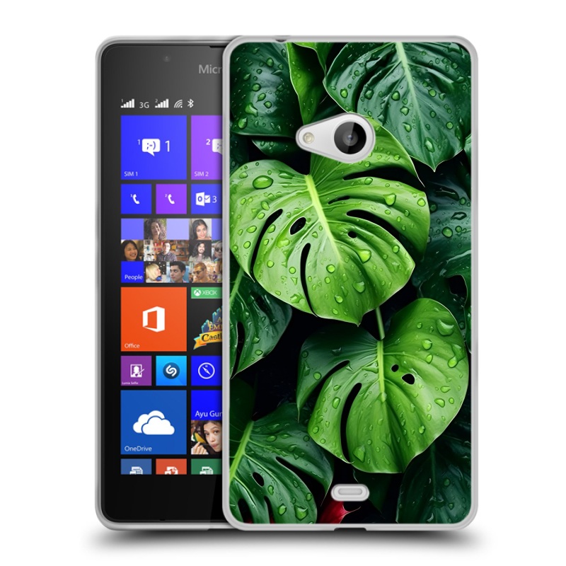 Пластиковый чехол на Microsoft Lumia 540 с принтом Листья Пластиковый чехол на Microsoft Lumia 540 с принтом Листья