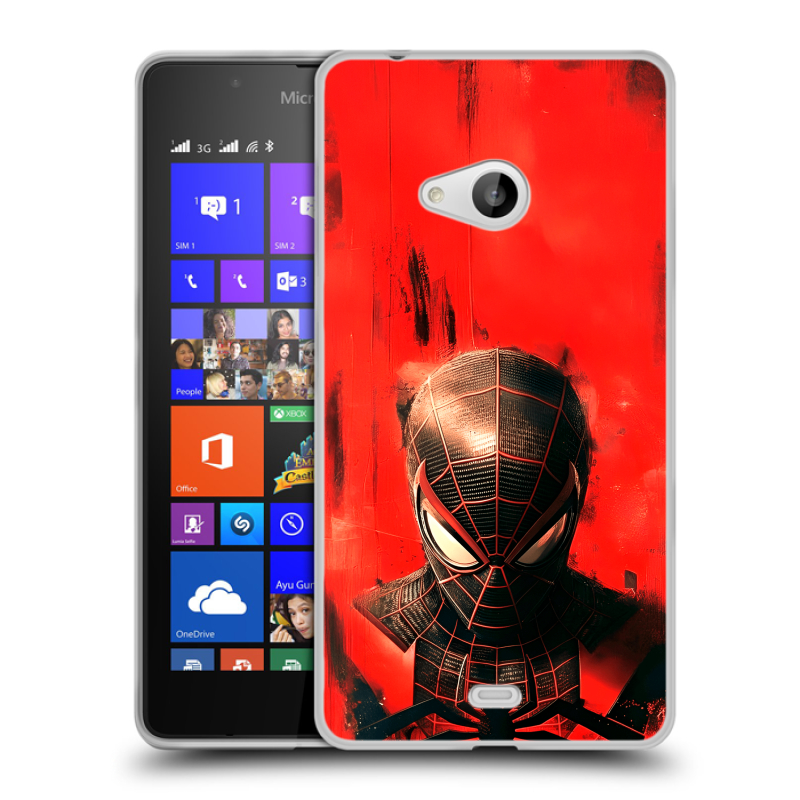 Пластиковый чехол на Microsoft Lumia 540 с принтом человек паук spiderman Пластиковый чехол на Microsoft Lumia 540 с принтом человек паук spiderman