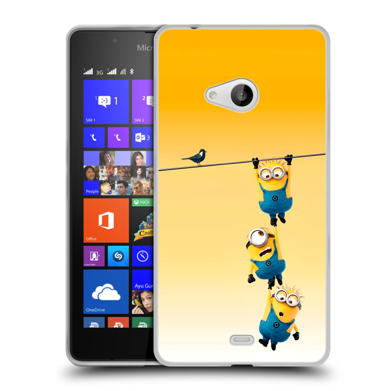 Силиконовый чехол на Microsoft Lumia 540 с принтом Миньоны Силиконовый чехол на Microsoft Lumia 540 с принтом Миньоны