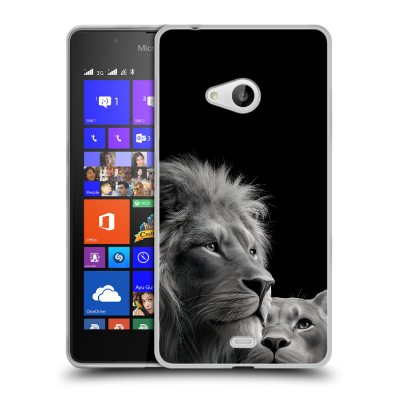 Пластиковый чехол на Microsoft Lumia 540 с принтом Лев кошки Пластиковый чехол на Microsoft Lumia 540 с принтом Лев кошки