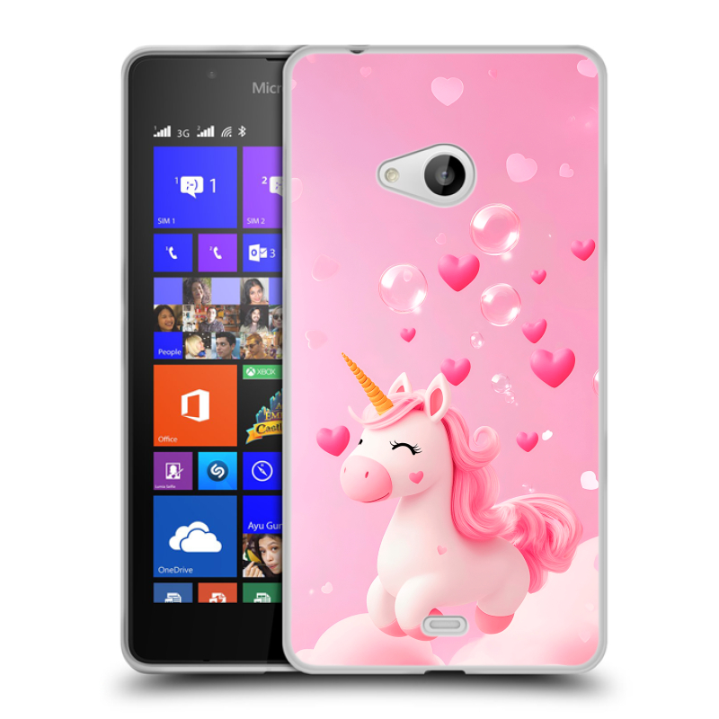 Силиконовый чехол на Microsoft Lumia 540 с принтом Единорог Силиконовый чехол на Microsoft Lumia 540 с принтом Единорог