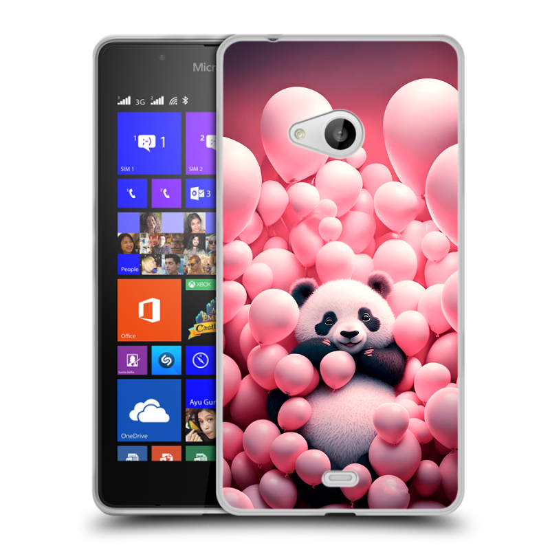 Силиконовый чехол на Microsoft Lumia 540 с принтом Панда Силиконовый чехол на Microsoft Lumia 540 с принтом Панда