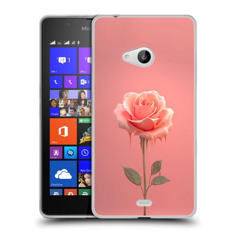 Силиконовый чехол на Microsoft Lumia 540 с принтом Розовая роза Силиконовый чехол на Microsoft Lumia 540 с принтом Розовая роза