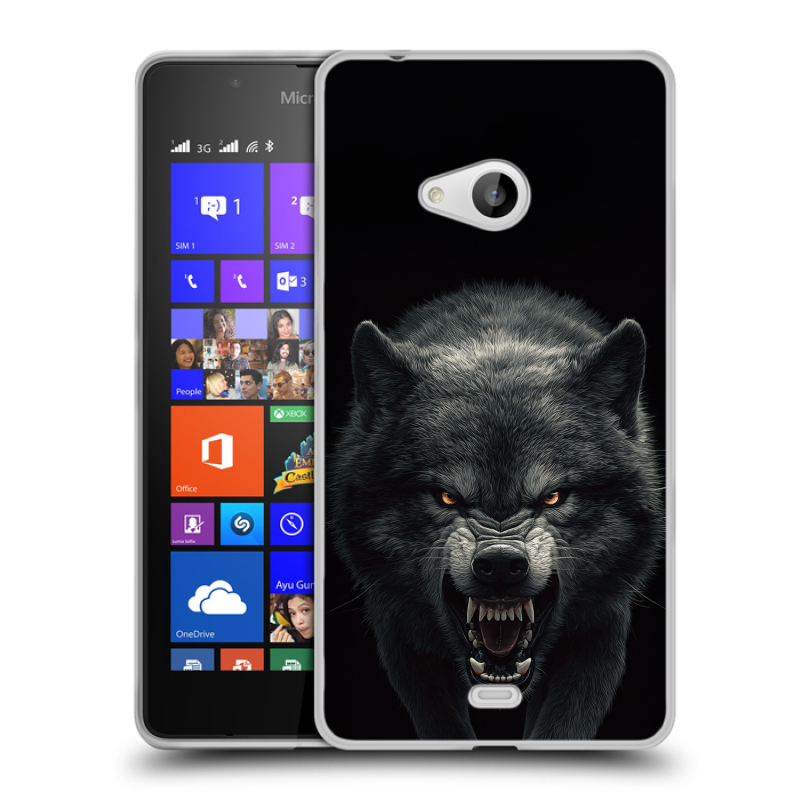 Силиконовый чехол на Microsoft Lumia 540 с принтом Волк Силиконовый чехол на Microsoft Lumia 540 с принтом Волк