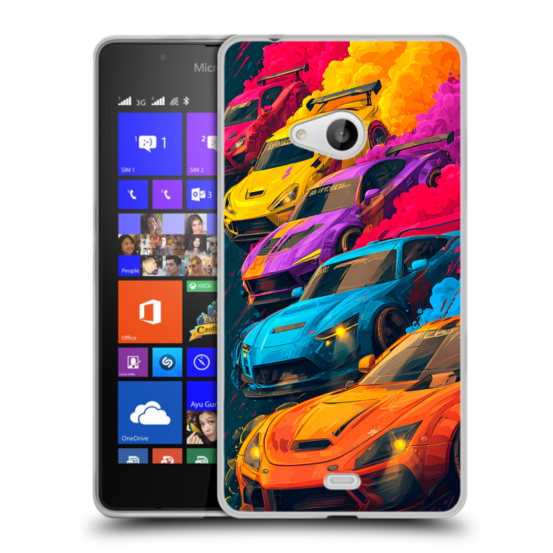 Силиконовый чехол на Microsoft Lumia 540 с принтом Тачки Силиконовый чехол на Microsoft Lumia 540 с принтом Тачки