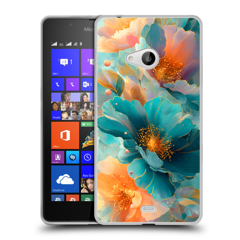Силиконовый чехол на Microsoft Lumia 540 с принтом Цветы Силиконовый чехол на Microsoft Lumia 540 с принтом Цветы
