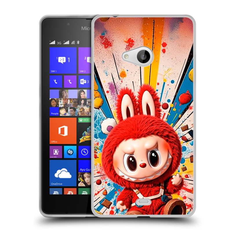 Силиконовый чехол на Microsoft Lumia 540 с принтом Labubu Лабубу Силиконовый чехол на Microsoft Lumia 540 с принтом Labubu Лабубу