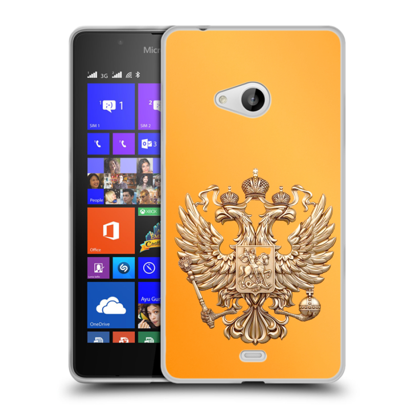 Пластиковый чехол на Microsoft Lumia 540 с принтом Герб Флаг России Пластиковый чехол на Microsoft Lumia 540 с принтом Герб Флаг России