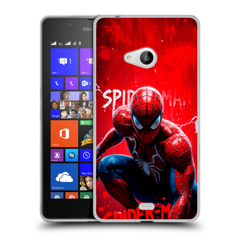 Пластиковый чехол на Microsoft Lumia 540 с принтом Spiderman Человек паук Пластиковый чехол на Microsoft Lumia 540 с принтом Spiderman Человек паук