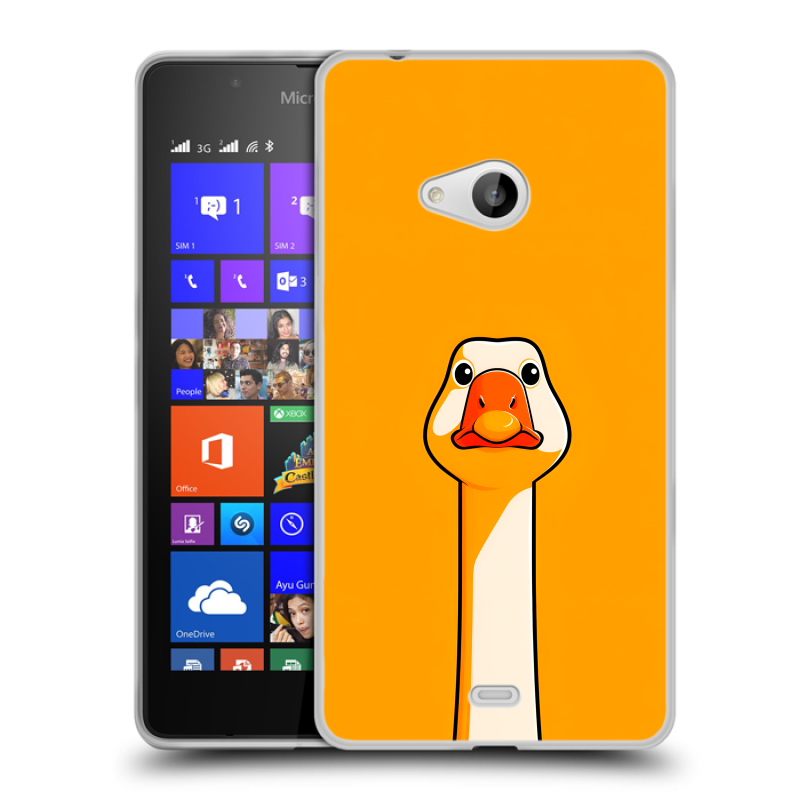 Пластиковый чехол на Microsoft Lumia 540 с принтом Смешная утка Пластиковый чехол на Microsoft Lumia 540 с принтом Смешная утка