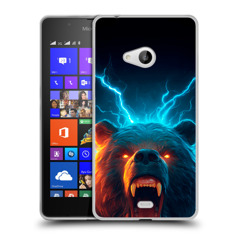 Силиконовый чехол на Microsoft Lumia 540 с принтом Медведь Силиконовый чехол на Microsoft Lumia 540 с принтом Медведь