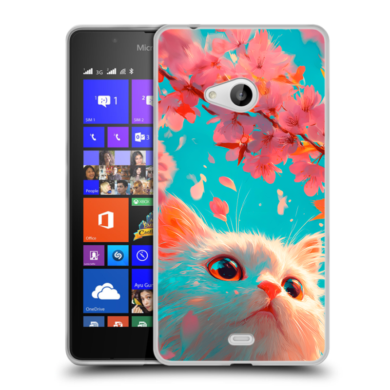 Силиконовый чехол на Microsoft Lumia 540 с принтом Красивый кот Силиконовый чехол на Microsoft Lumia 540 с принтом Красивый кот
