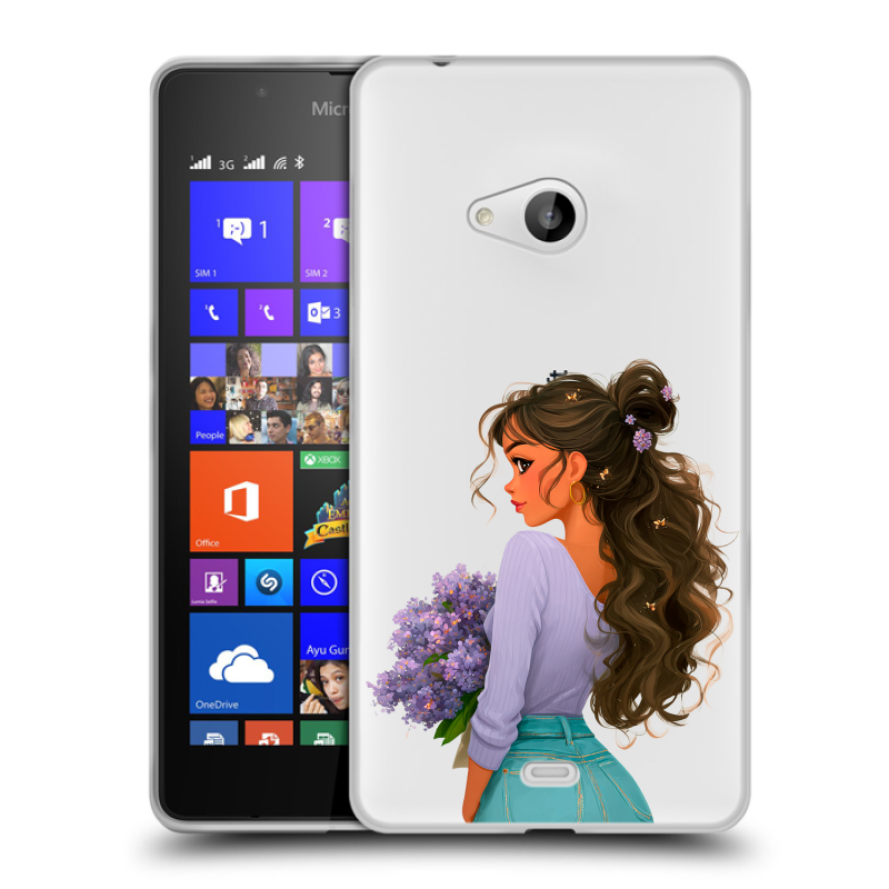 Пластиковый чехол на Microsoft Lumia 540 с принтом девушка цветы Пластиковый чехол на Microsoft Lumia 540 с принтом девушка цветы