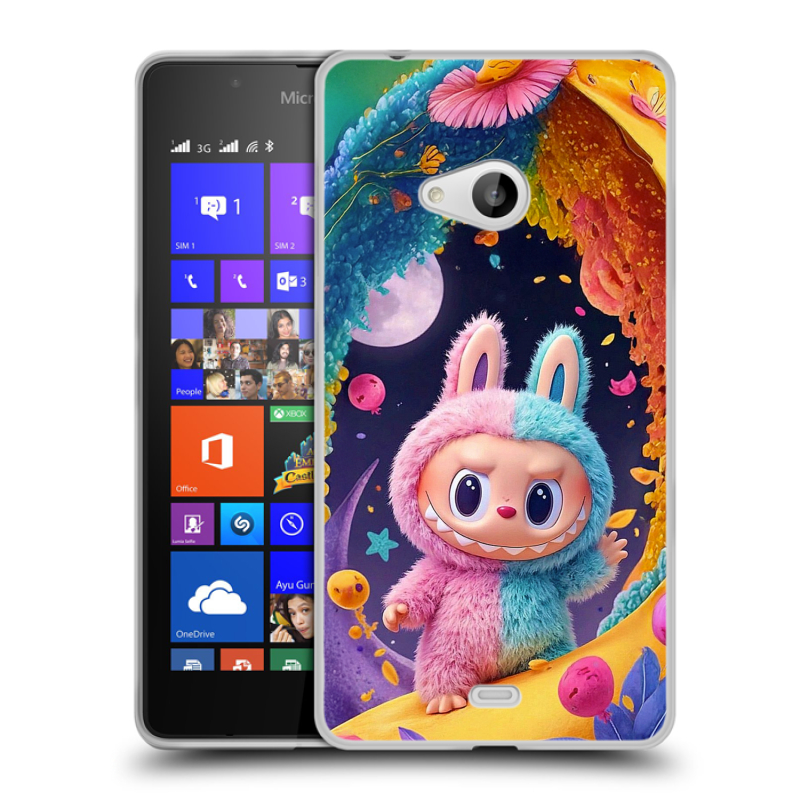 Силиконовый чехол на Microsoft Lumia 540 с принтом Labubu Лабубу Силиконовый чехол на Microsoft Lumia 540 с принтом Labubu Лабубу