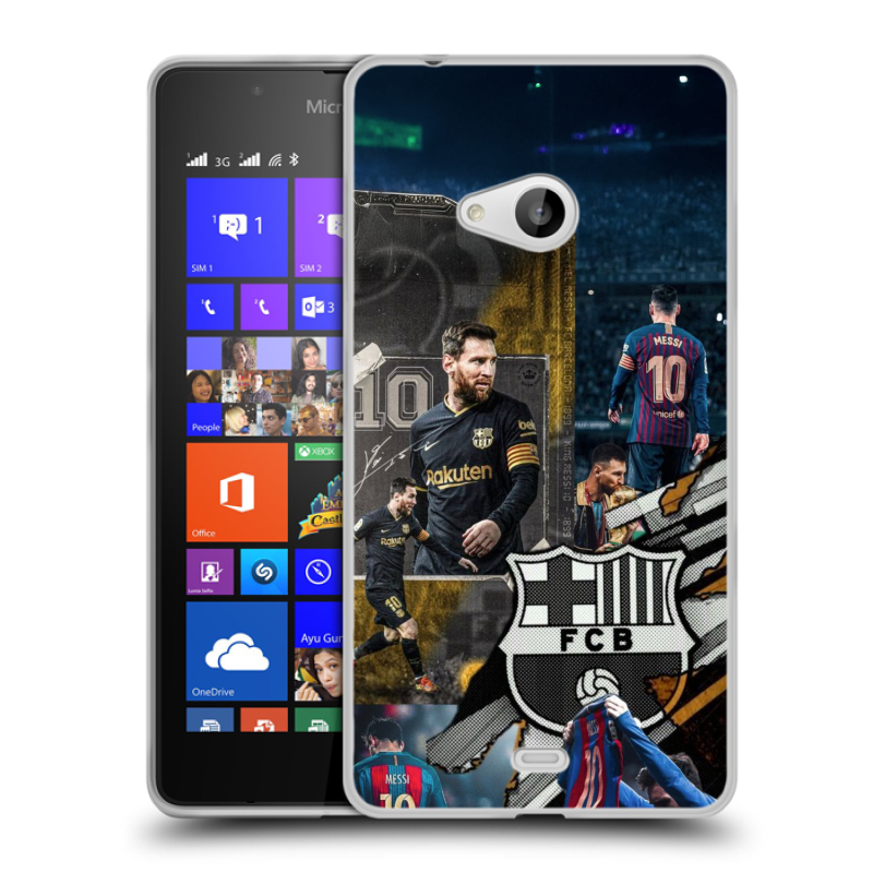Пластиковый чехол на Microsoft Lumia 540 с принтом Messi Barcelona Пластиковый чехол на Microsoft Lumia 540 с принтом Messi Barcelona