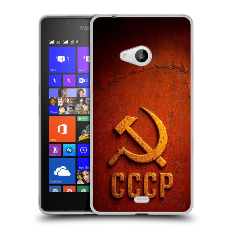 Пластиковый чехол на Microsoft Lumia 540 с принтом Флаг Герб СССР Пластиковый чехол на Microsoft Lumia 540 с принтом Флаг Герб СССР