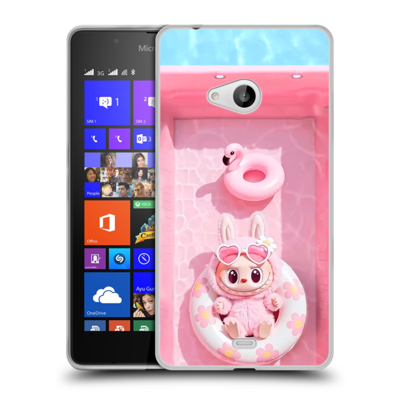 Силиконовый чехол на Microsoft Lumia 540 с принтом Labubu Лабубу Силиконовый чехол на Microsoft Lumia 540 с принтом Labubu Лабубу